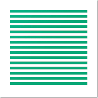 Stripes - Green + White Posters and Art